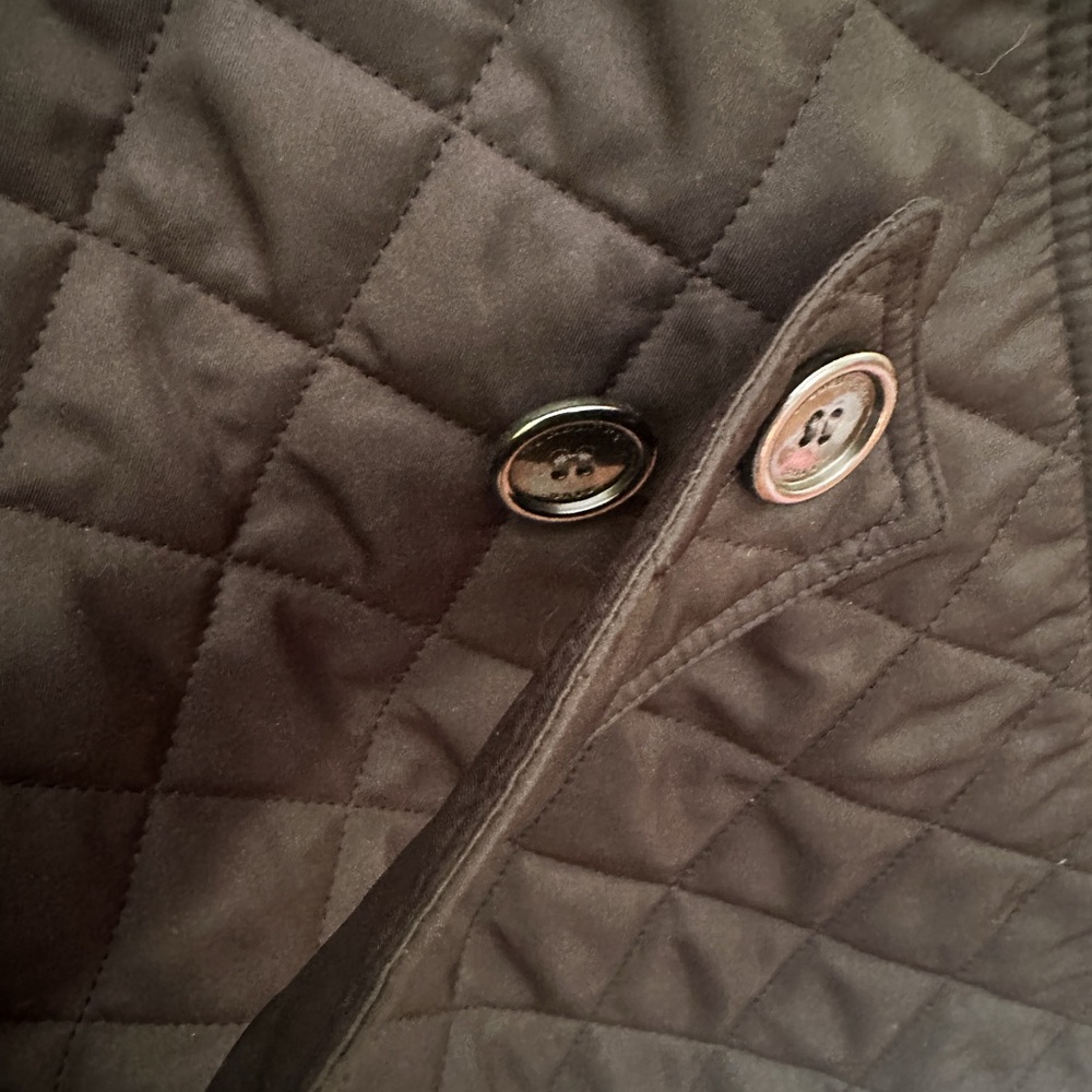 Burberry Black Quilted Jacket with Iconic Check Lining size Large - Picture 5 of 13